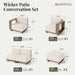 6 Pcs Patio Sectional Furniture with 10" Thick Cushion &Wide Arm