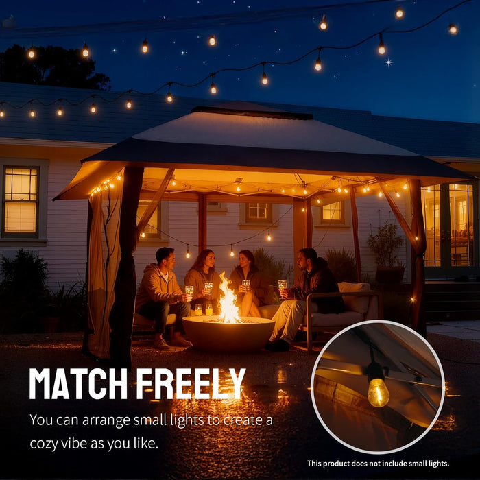 13X13 Pop up Gazebo, Canopy Tent, Gazebos on Clearance - Outdoor Gazebo for Backyard & Patio Furniture - Carpa Pop up Tent with Wheeled Sto-N-Go Cover Bag (Beige & Coffee)