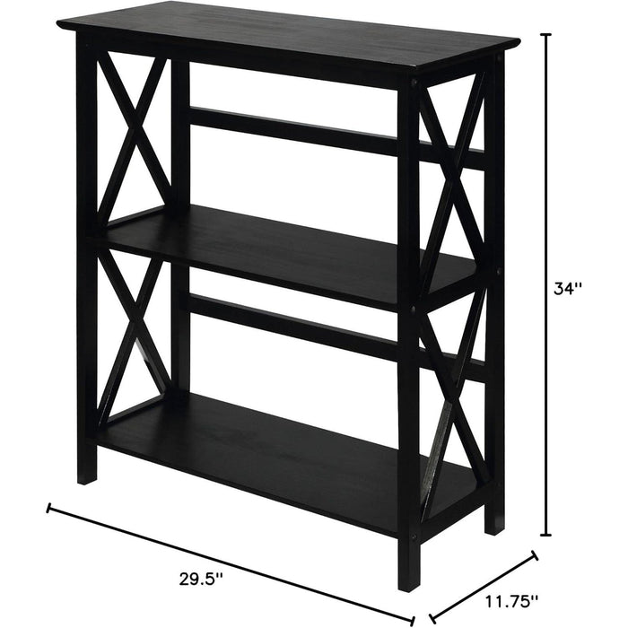 Montego 3-Shelf Bookcase, Black (New)