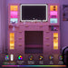 55 Inch Makeup Vanity Desk With LED Lights RGB Glass Cabinets
