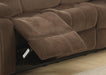 Bill Collection Modern Fabric Upholstered Living Room Reclining Sofa with Padded Pillow Top Armrests, Brown, (Bill-Brown-Drs)