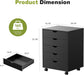 Five Drawer Chest On Wheels Black PremiumQualityHardwood