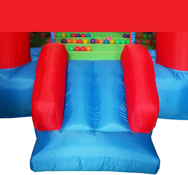 KC106 8X7 Foot Junior Inflatable Bouncer, Kid Park, Jumping Bouncing House, Jump Slide Playhouse W/ 50 Pit Balls, 3 Sides Mesh Protection, and Heavy-Duty GFCI ETL Certified 385W Blower