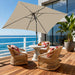6.5X10Ft Rectangular Patio Umbrella with Push Button Tilt & Crank Lift for Garden,Uv Protection Outdoor Umbrella for Deck,Pool and Yard,Beige