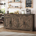 Buffet Cabinet, 61” Large Sideboard Buffet Storage Cabinet with 3 Drawers, Farmhouse Coffee Bar with 4 Doors, Buffet Table for Kitchen, Living Room, Antique Oak