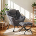 Oversized Dark Grey Ergonomic Armchair With Ottoman