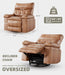 Leather Recliner Chair - Heat and Massage, Swivel Rocker Manual Recliner for Adults, Lazy Rocking Chair with Comfort Arms and Back Single Sofa for Living Room