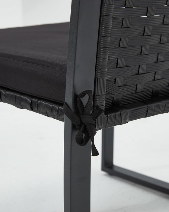 3 Piece Outdoor Patio Furniture Set, Patio Bistro Set Wicker Conversation Set, Modern Rattan Chair with Glass Coffee Table for Backyard, Porches, Poolside, Lawn and Balcony