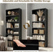 Black Tall Bookshelf with Adjustable Shelf, 6 Tier Display Storage Shelves | 63 Inch Tall, Floor Standing Wood Shelves with Anti-Toppling Kits, Modern Open Bookshelf for Bedroom, Home Office