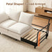 69 Inches Beige Overstuffed Ergonomic Chenille Sofa