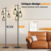 Dimmable Floor Lamp, 3 X 800LM LED Edison Bulbs Included, Farmhouse Industrial Floor Lamp Standing Tree Lamp with Elegant Teardrop Cage Tall Lamps for Living Room Bedroom Office Dining Room-Black