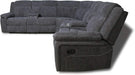 Modern Sectional Sofa Manual Recliner, Grey Fabric