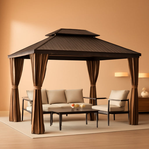 12x16 Hardtop Gazebo With Drainage System Weatherproof
