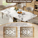 71 Inch Modern White Dining Table for 6-8 People, Large Faux Marble Kitchen and Dining Room Table,Rectanglar Dinner Table with Metal Frame for Dining Room, Living Room, White