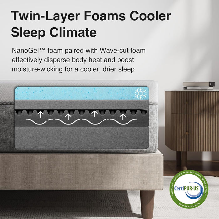 14 Inch Mattress Queen, Gel Memory Foam Queen Mattress in a Box with Comfort Foam for Contour Support & Motion Isolation & Edge Support, Certipur-Us Certified