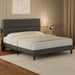Queen Size Bed Frame with Linen Fabric Headboard, Adjustable Height Upholstered Platform Bed Frame with Wooden Slats, Easy Assembly, Black