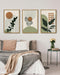 Boho Plant Wall Art Green Botanical Bohemain Framed Wall Printing 24X36In Abstract Canvas Prints with Leaf & Sun Lines Bedroom Living Room Decor - Natural Framed