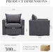 Swivel Accent Chair Set of 2, 34 Inches Wide Upholstered Arm Chair with Plump Back Pillow, Modern Sofa Living Room Chair for Bedroom, Corner, Reading Nook-Grey