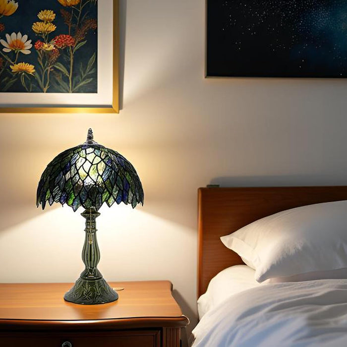 Tiffany Style Stained Glass Table Lamp 18.5 Inch - Multicolor Leaf