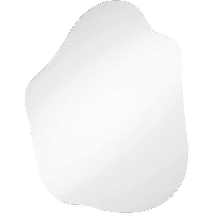 Modern Abstract Silver Frameless Wall Mirror for Bedroom, Living Room, Home, Office, or Entryway - 29 1/2 Wide