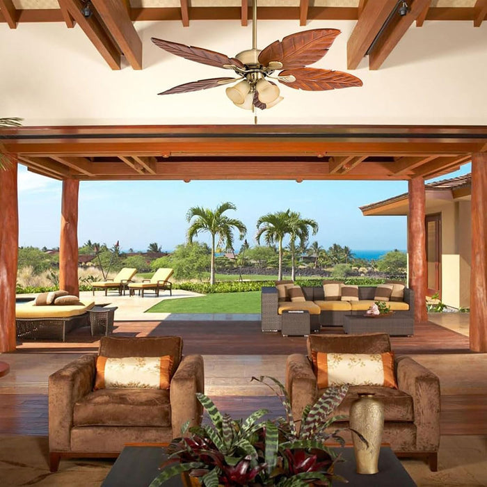 Exclusive 52 Inch Aged Brass Reversible Ceiling Fan