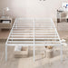 Full Size Bed Frame, 18 Inch Metal Beds with Storage Space, White