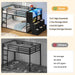 Twin Over Twin BlackPowderCoated Bunk Bed LEDLights