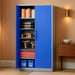 Metal Garage Storage Cabinet with Lock, 71" Steel Lockable File Cabinet, Locking Steel Storage Cabinet with 5 Adjustable Shelves for Home, Office, Garage, Warehouse (Blue Grey, 2 Door - 71" H)