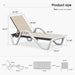 Lounge Chair Outdoor Set of 2 W/Armrest & 1 Table, Khaki