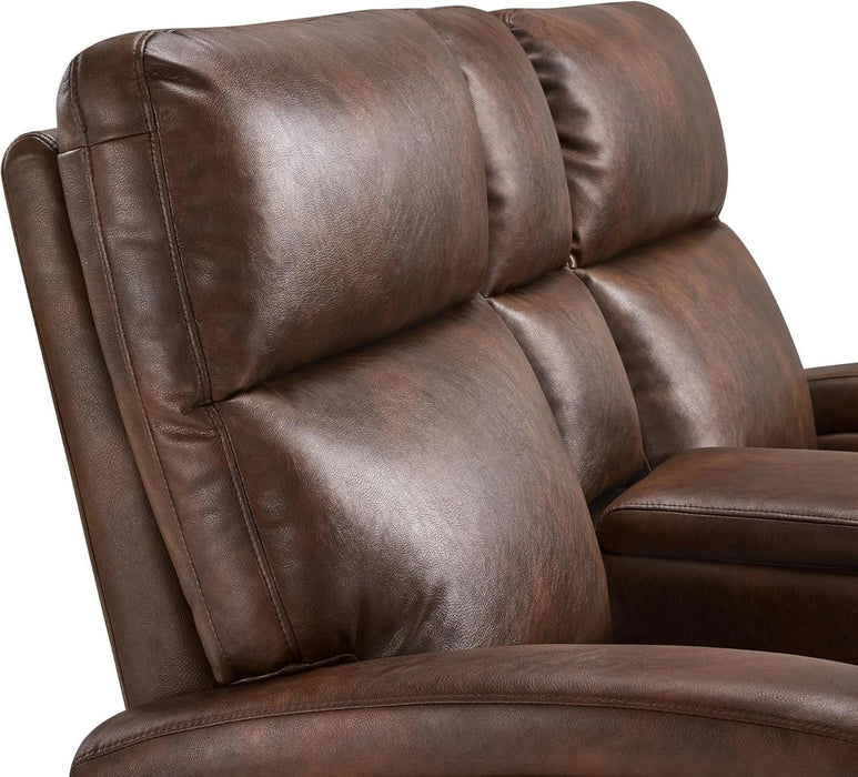 65.7" Zero Wall Recliner Loveseat with Console, 2-Seat Power Wall Hugger Sofa with Cup Holders, USB & Type-C Dual Charge Ports, for Living Room, RV PR646M2 (Dark Brown, Loveseat with Console)
