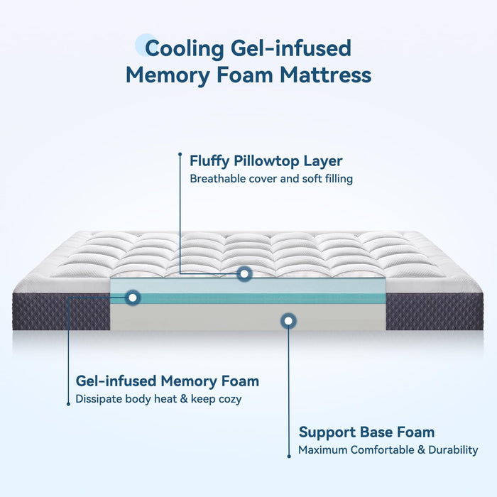 Twin Gel Memory Foam Mattress, 5 Inch, CertiPUR-US Certified