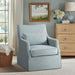 Light Blue Upholstered Handcrafted Midcentury Armchair 28In