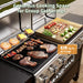 Brand-Man Griddle Grill Combo 6-Burner, 2 in 1 Versatile Propane Gas Grill and Griddle with Double Stainless Steel Lids, BBQ Combo for Outdoor Kitchen & Backyard Barbecue Cooking