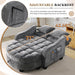 Oversized Chaise Lounge Chair Gray Chenille Tufted