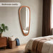48" H X 22" W Asymmetrical Mirror, Irregular Wooden Wall Mirror Full Length, for Bedroom, Living Room,Entryway– Boho Mid-Century Modern Decorative Mirror, Solid Wood Frame(Walnut)