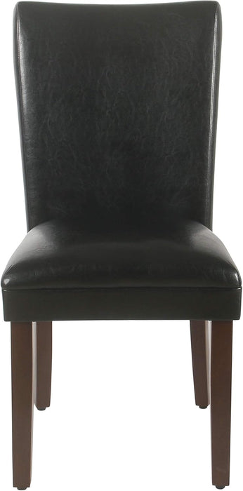 Parsons Dining Chair - Black Faux Leather (Set of 2)