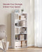 VASAGLE 5-Tier Bookshelf, Storage Organizer, 23.6 X 9.4 X 52.8 Inches | Particleboard and MDF, for Home Office, Cloud White, CUSTOS Collection ULBC165T14
