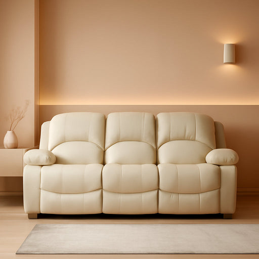 2PC Bonded Leather Recliner Set, Sofa, Loveseat, 8018, Beige