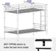 Bunk Bed with Ladder and High Guardrail, Able to Split, Metal Bunk Bed, Storage Space, Noise Free,Twin over Twin Size Bunk Bed,Black