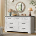 Farmhouse Dresser 52InchWide White Storage Organizer Chest