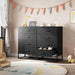 Black Dresser for Bedroom with 4 Drawers, Tall Dresser with Sturdy Metal Frame, Wood Chest of Drawers for Closet, Living Room, Hallway