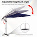 10' Outdoor Hanging Offset Cantilever Umbrella for Patio(No Base), Navy Blue