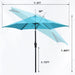 7.5FT Patio Umbrellas with Push Button Tilt and Crank, Blue