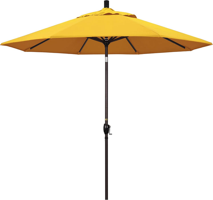 9' round Aluminum Market Umbrella, Crank Lift, Push Button Tilt, Bronze Pole