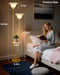 Dimmable Flower Floor Lamp with Table for Living Room, Modern Mid Century Gold Metal Tall Standing Lamp with 5Lbs Heavy Base for Bedroom/Sofa Beside/Corner Decor (Bulb Included)