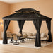 12x20FT Gray Gazebo With UVResistant AluminumFrame