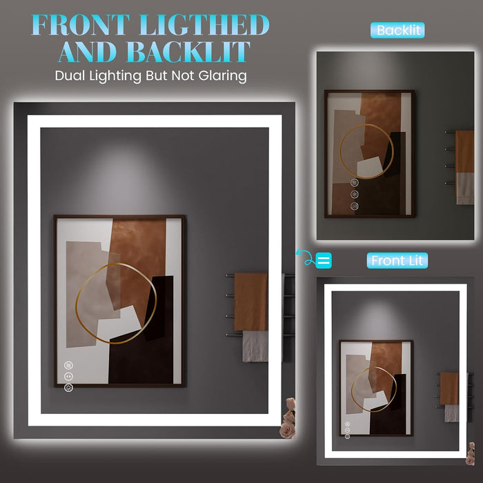 LED Bathroom Mirror, Bathroom Vanity Mirror, 30"X36"