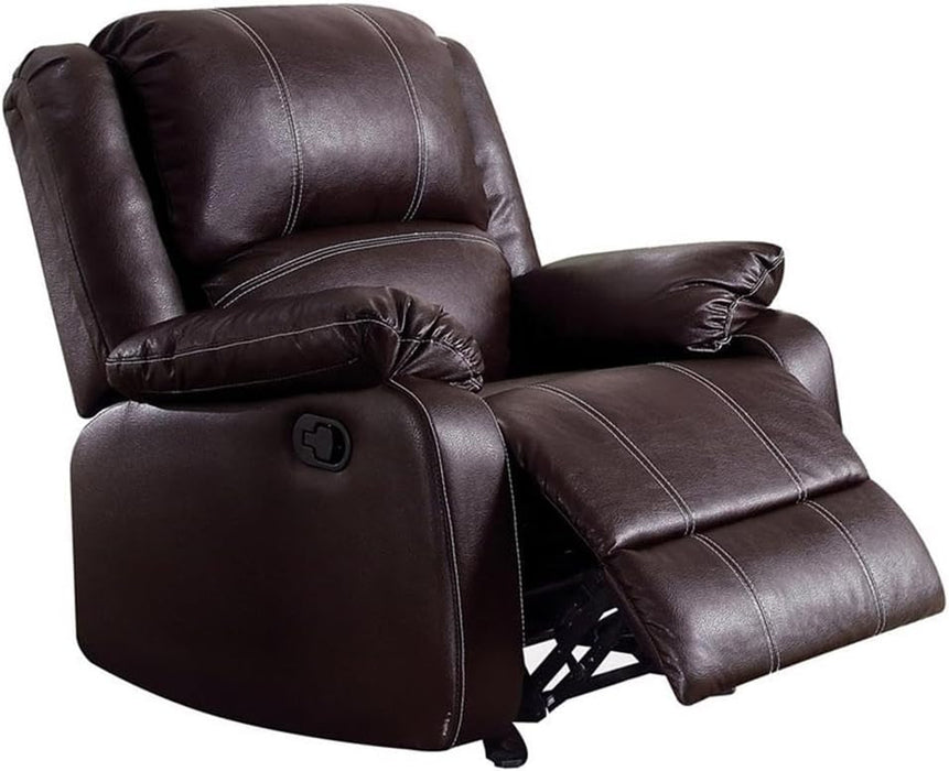 Brown Faux Leather Recliner Loveseat