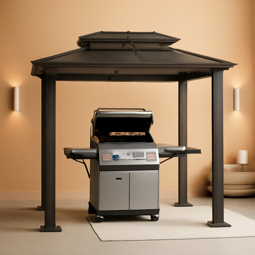 Aluminum Grill Gazebo 8x5ft With Polycarbonate Roof