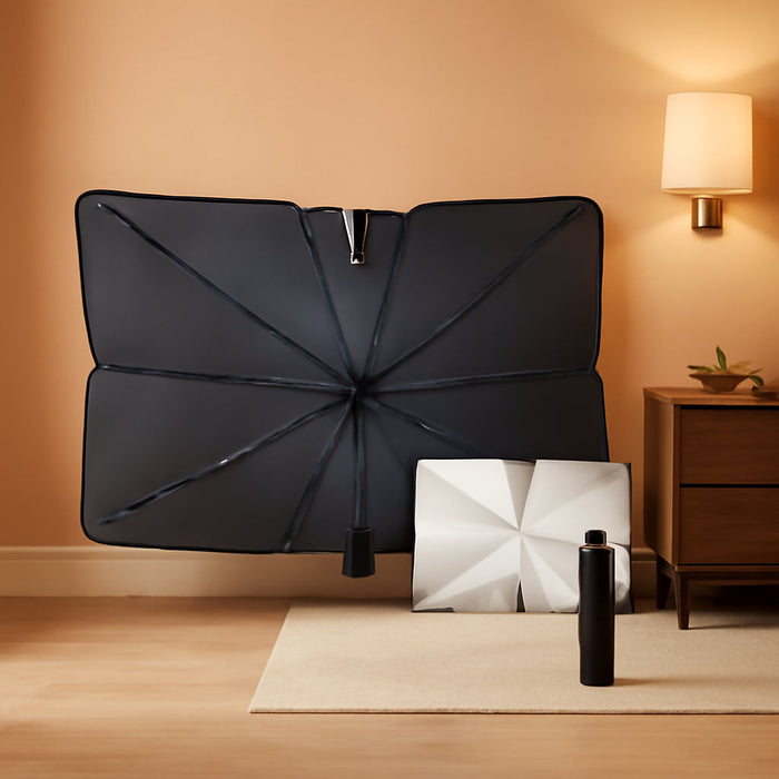 Custom Fit Tesla Cybertruck 2024 2025 Sunshade Umbrella -100% Blackout Ratio Thickened Titanium Silver 6 Layer UV Front Window Heat Insulation Protection Outdoor Camping